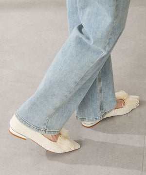 チュールリボンツイードパンプス/56106