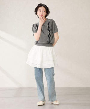 チュールリボンツイードパンプス/56106