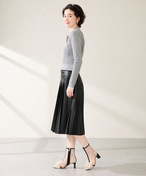 ドットチュールヒールブーツ/56108