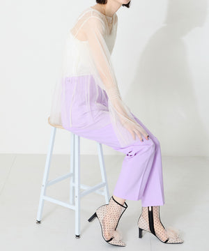 ドットチュールヒールブーツ/56108