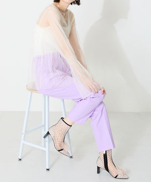 ドットチュールヒールブーツ/56108