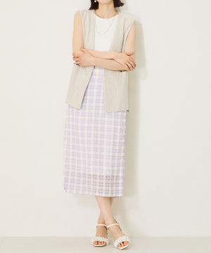 【WEB限定】ツイード×パールベルトヒールサンダル/56215