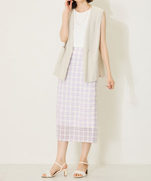 【WEB限定】ツイード×パールベルトヒールサンダル/56215