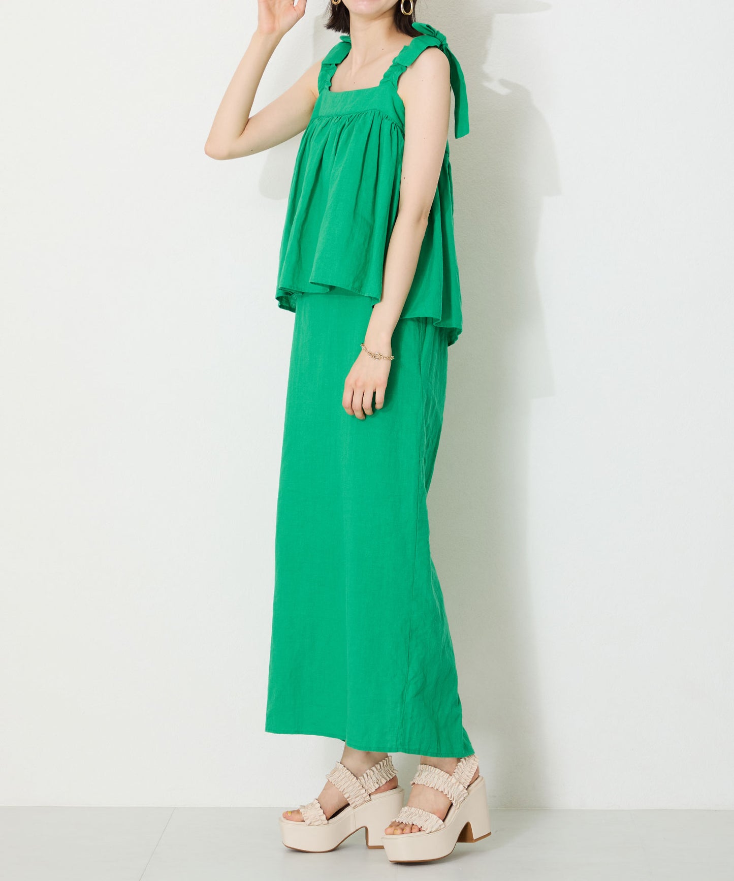 【WEB限定】フリルベルトプラットフォームサンダル/56221