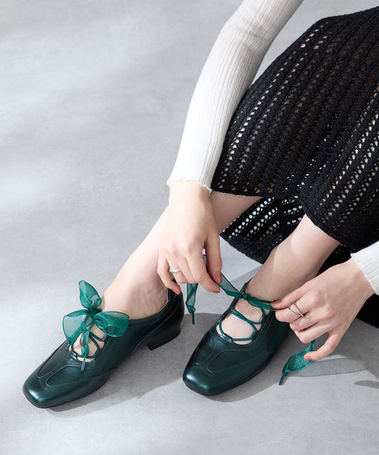 レースアップフラットパンプス/56301