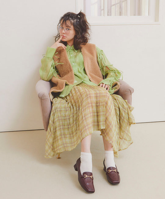 【カタログ掲載アイテム】ビットモチーフフレアヒールローファー/56311