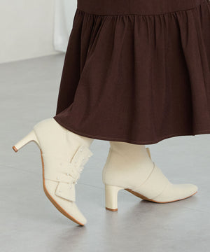 パールリボンニットブーツ/56405