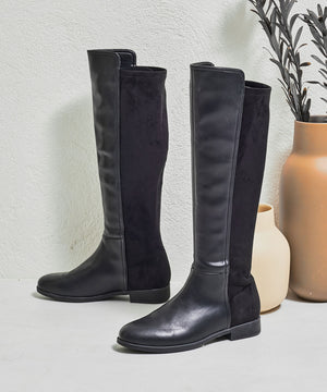 コンビ素材ストレートロングブーツ/57501