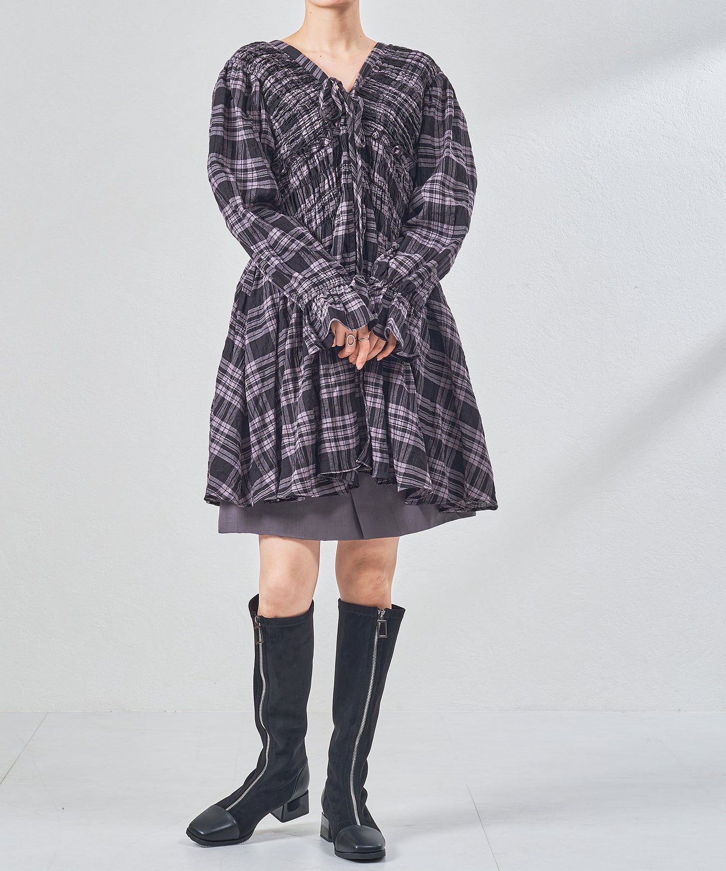 フロントジップロングブーツ/57504