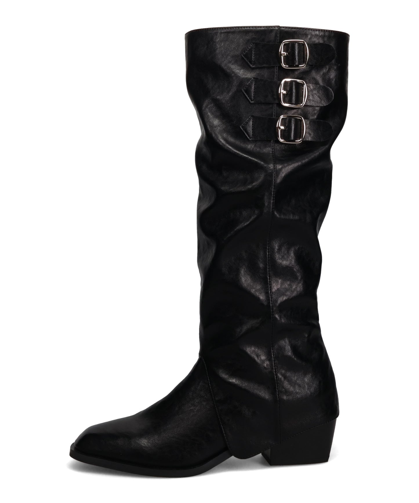 サイドバックルウエスタン風ロングブーツ/57507