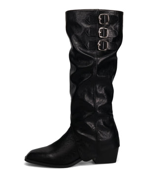 サイドバックルウエスタン風ロングブーツ/57507