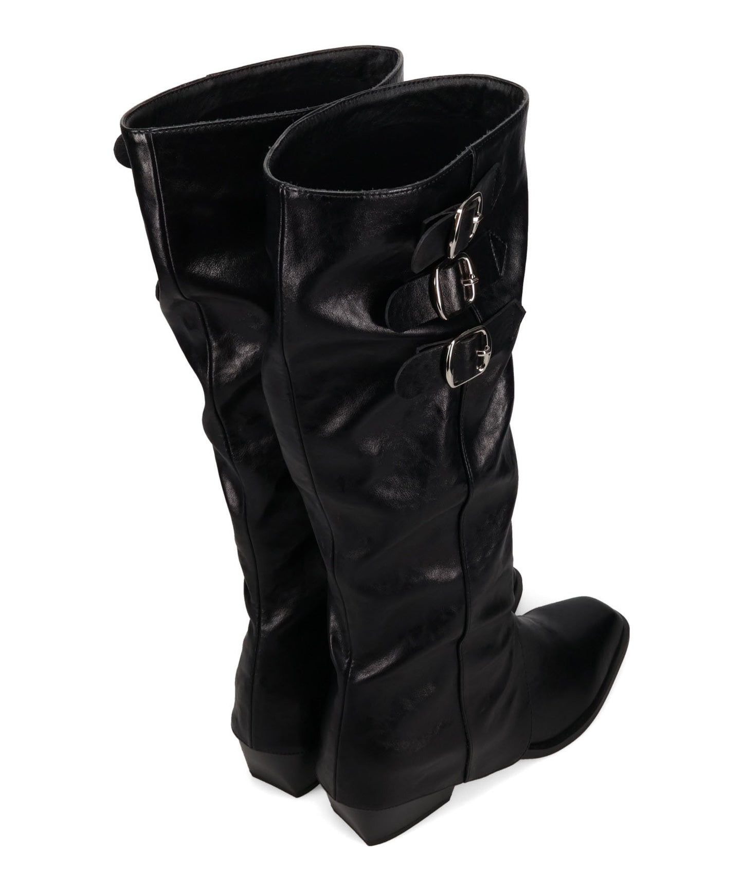 サイドバックルウエスタン風ロングブーツ/57507