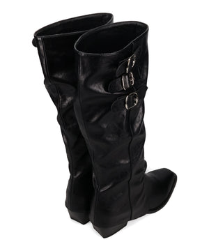 サイドバックルウエスタン風ロングブーツ/57507