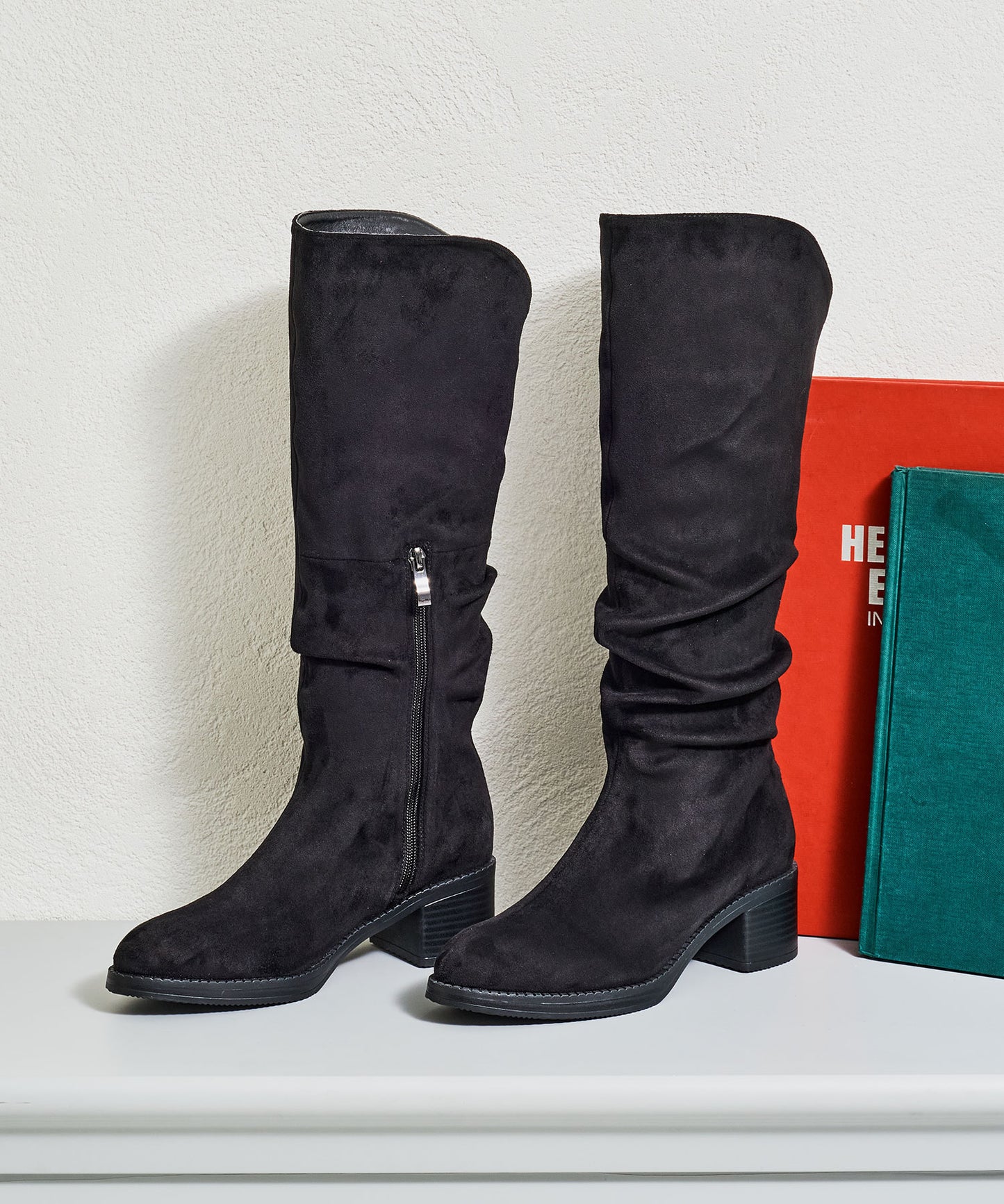 スエードルーズフィットロングブーツ/57508