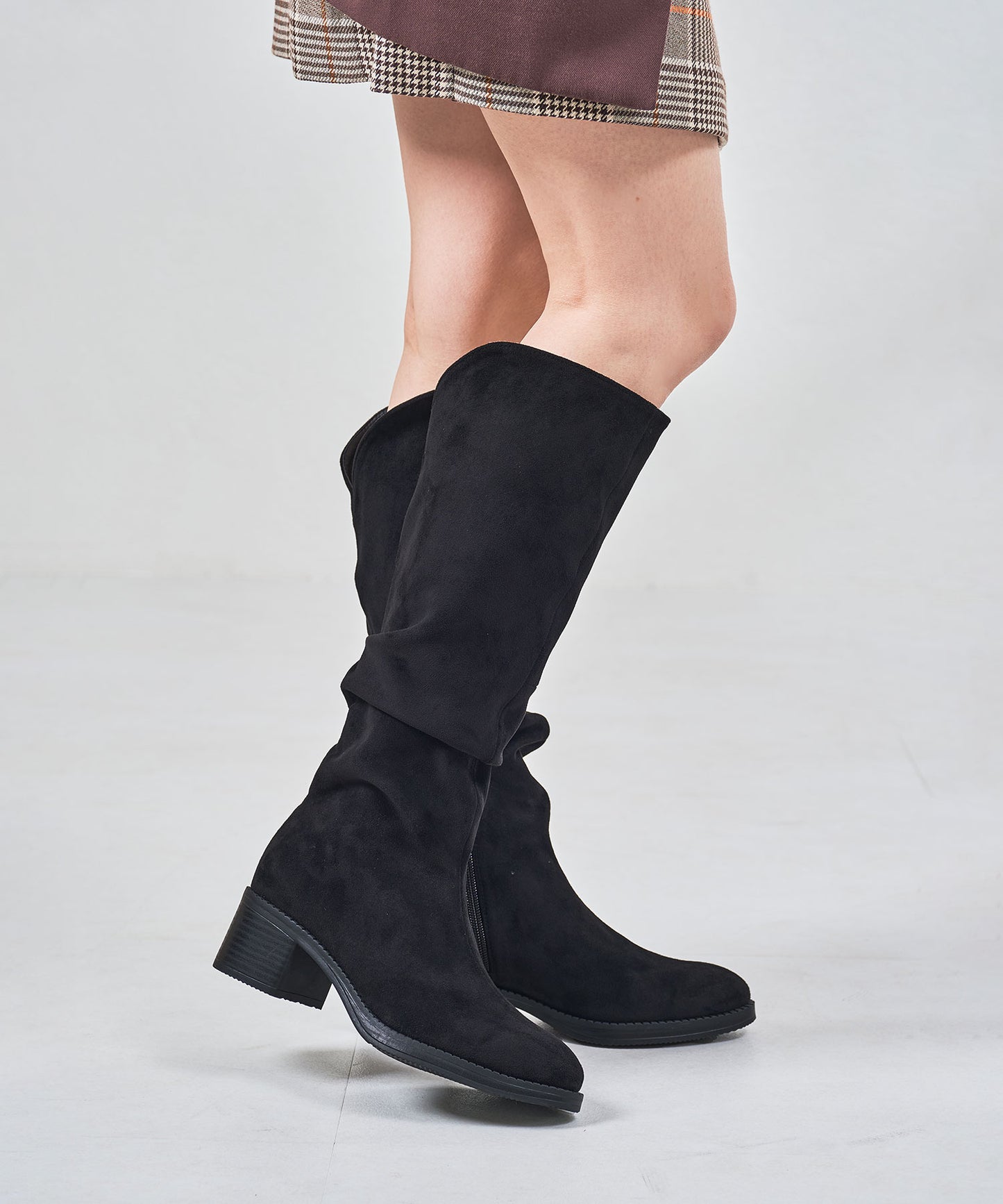 スエードルーズフィットロングブーツ/57508