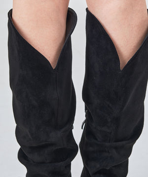 スエードルーズフィットロングブーツ/57508