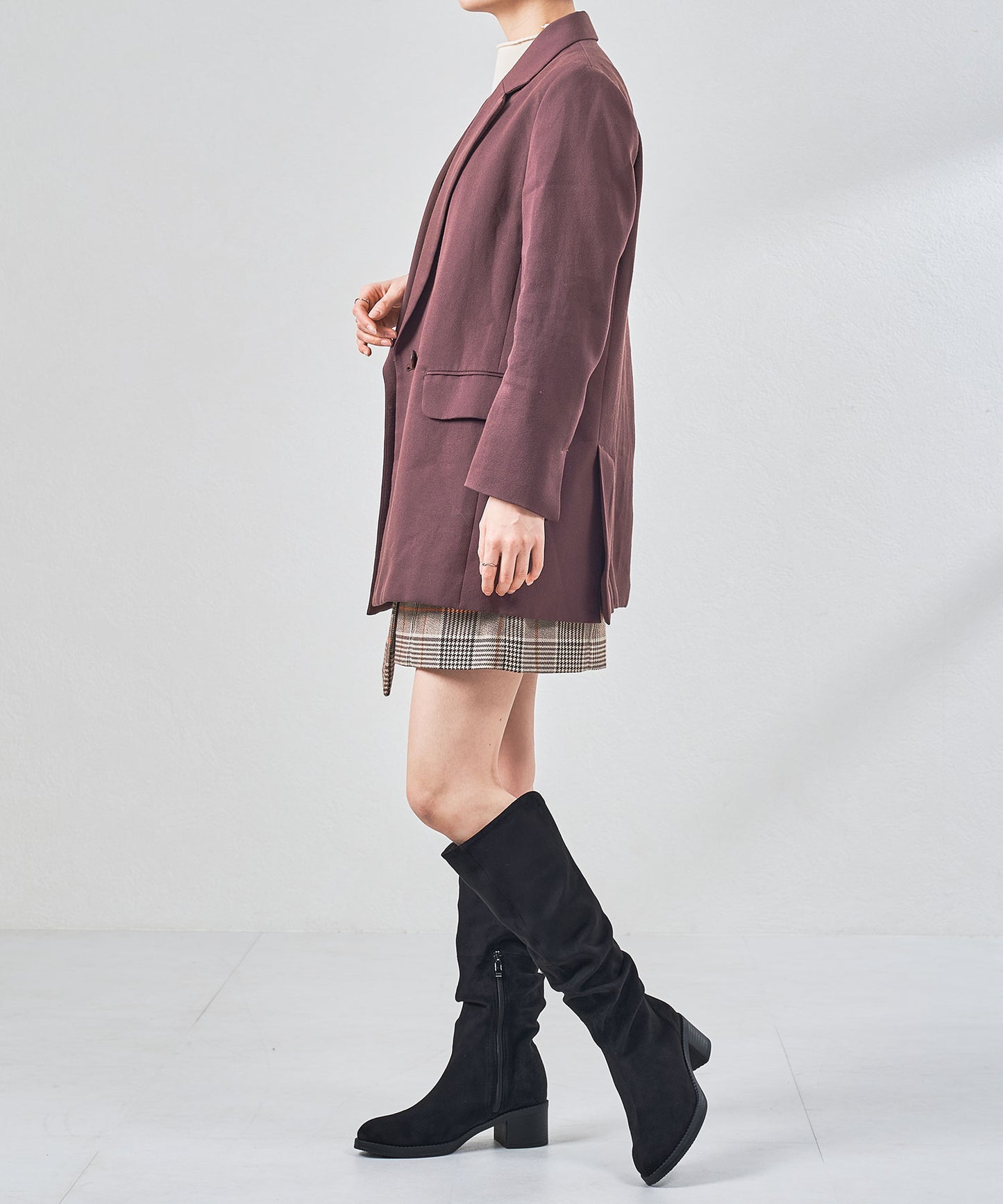 スエードルーズフィットロングブーツ/57508