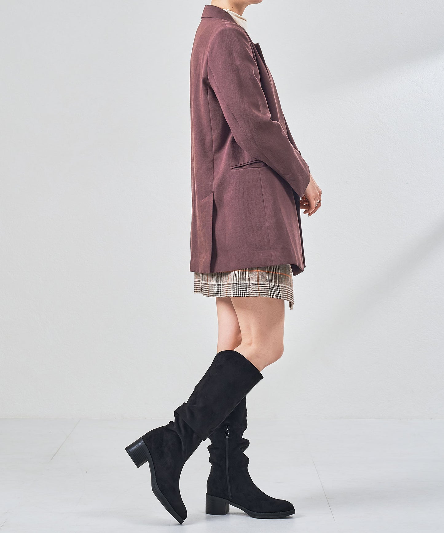 スエードルーズフィットロングブーツ/57508