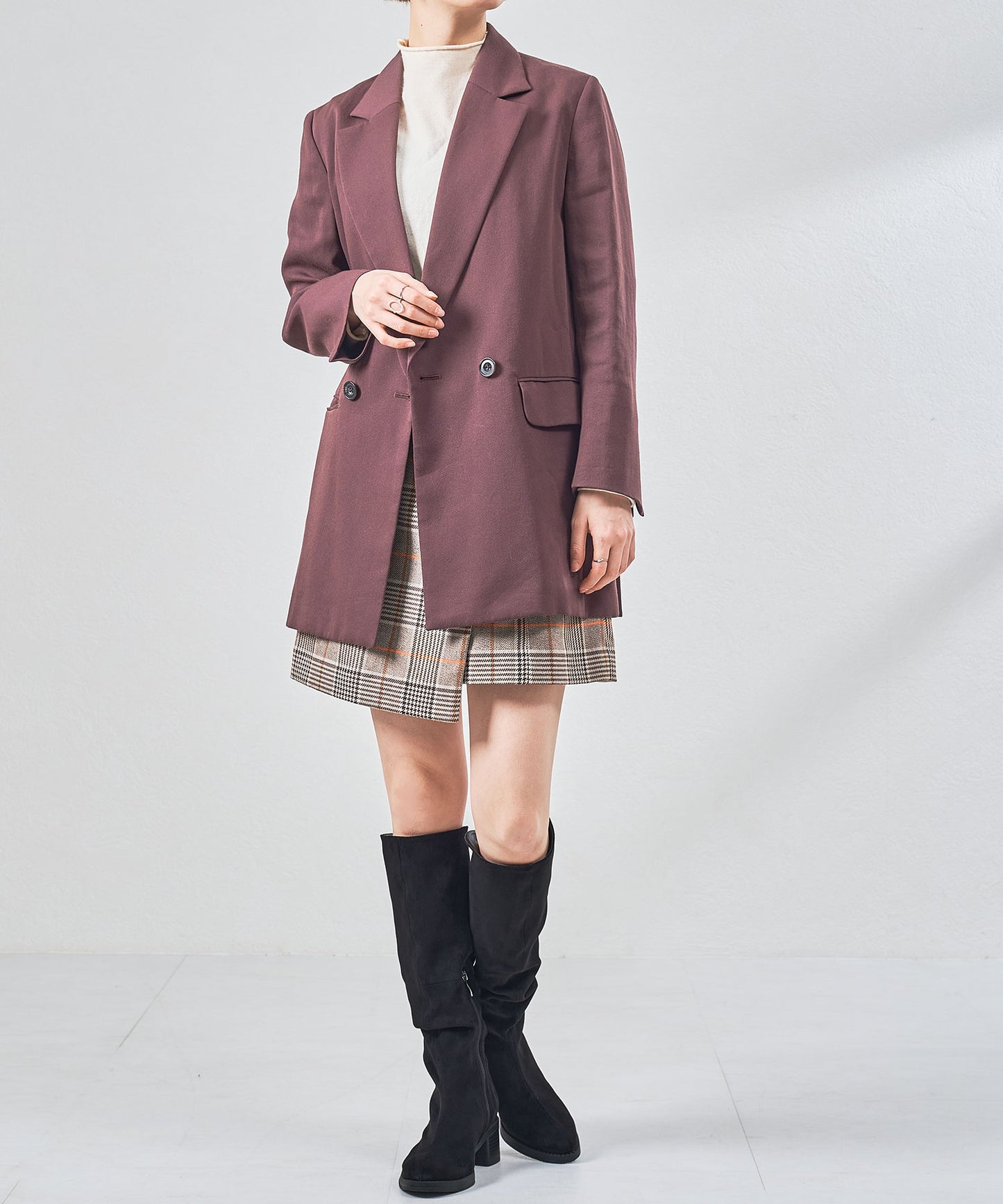 スエードルーズフィットロングブーツ/57508