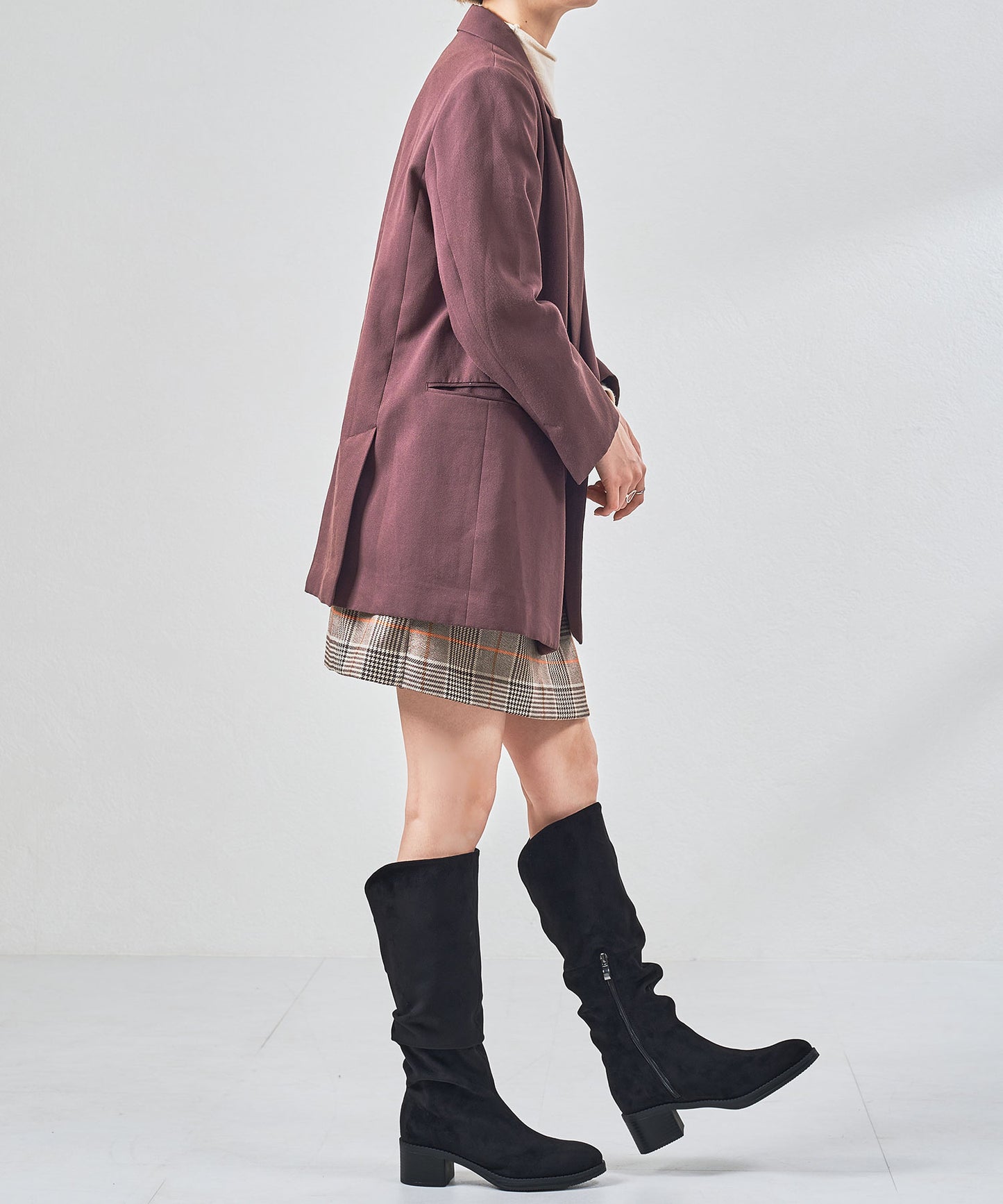 スエードルーズフィットロングブーツ/57508