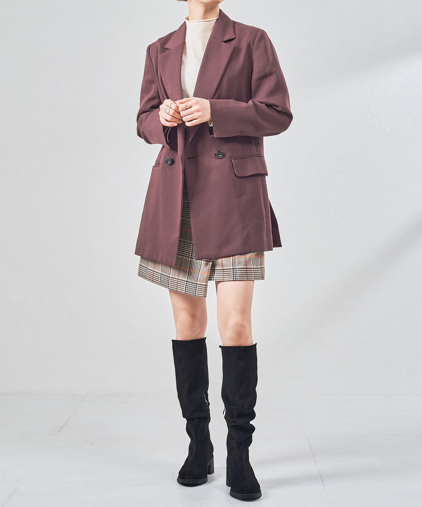 スエードルーズフィットロングブーツ/57508