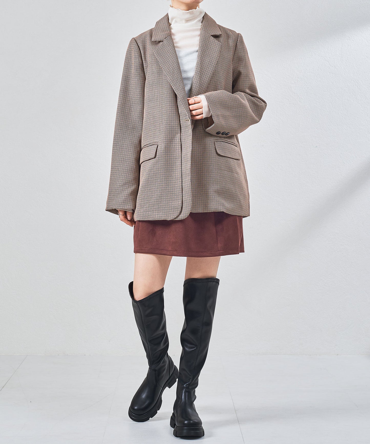 スラントカットストレッチニーハイブーツ/57510