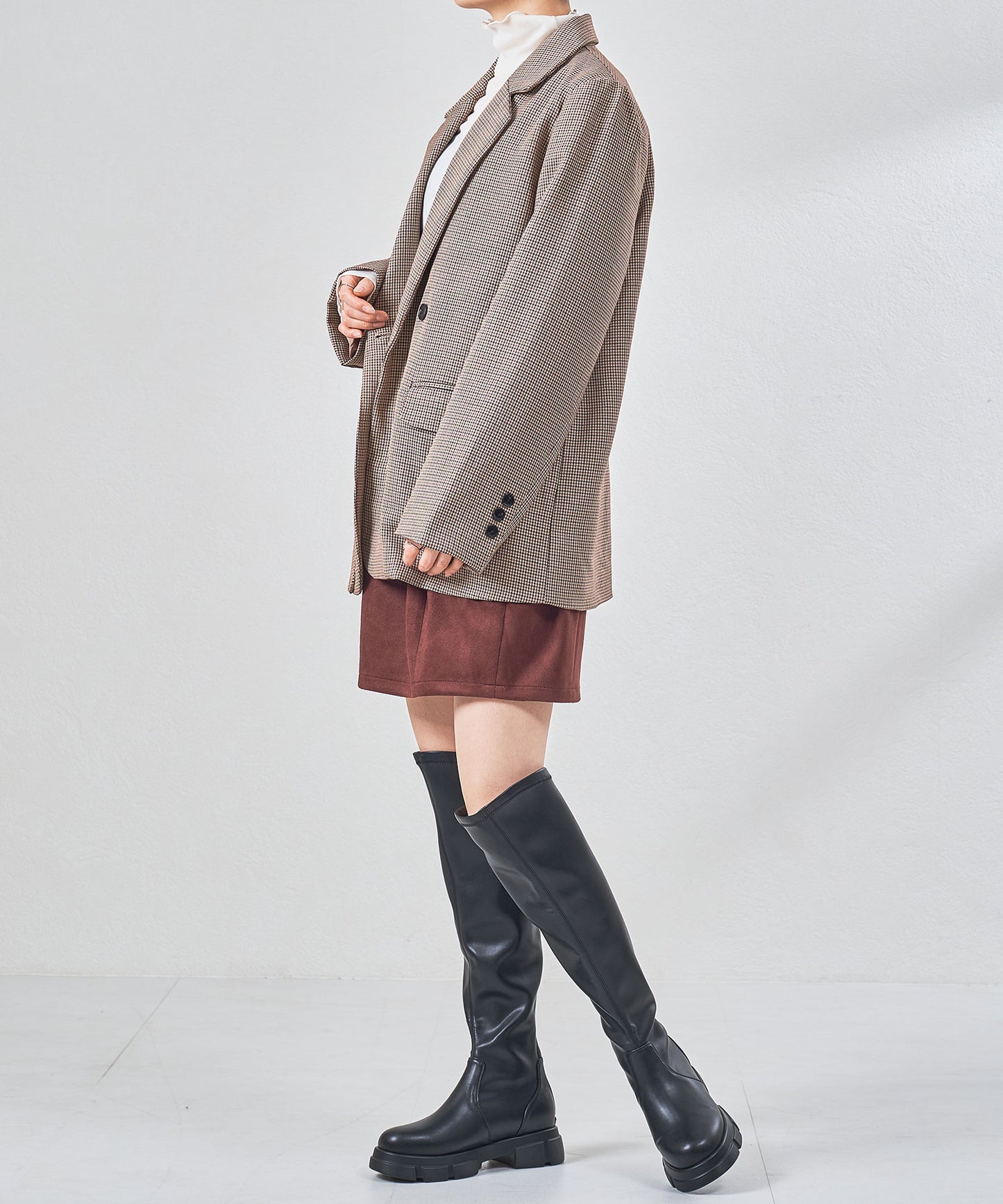 スラントカットストレッチニーハイブーツ/57510