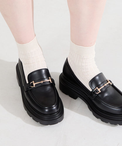 【WEB先行予約/2月中旬発売予定】ビットモチーフ厚底ローファー/61108