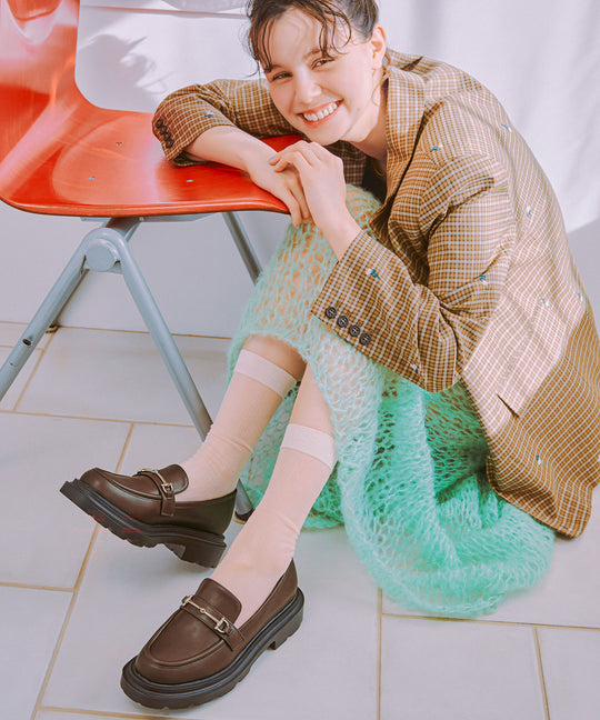 【カタログ掲載アイテム】ビットモチーフ厚底ローファー/61108