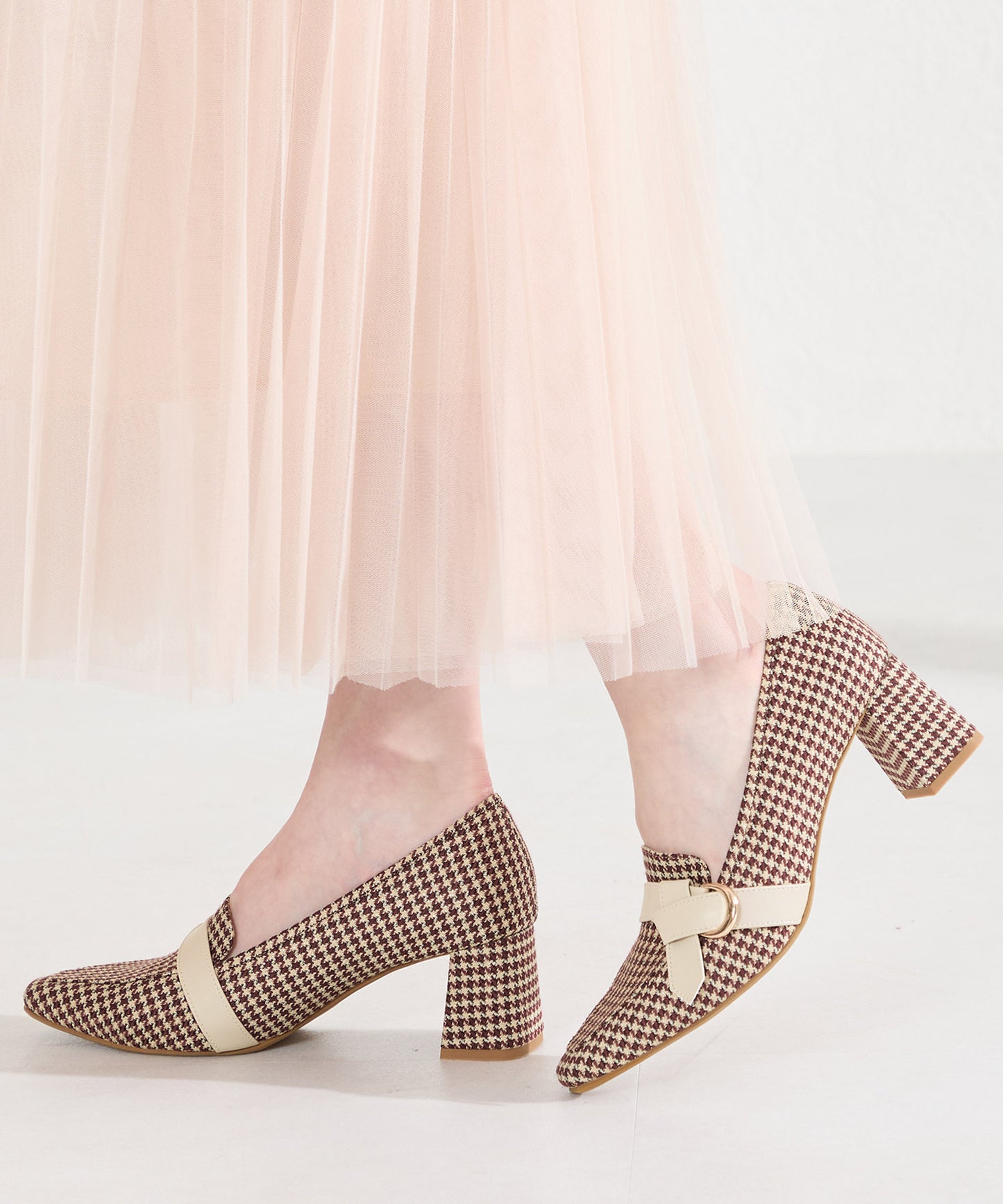 サイドベルトヒールローファー/61110