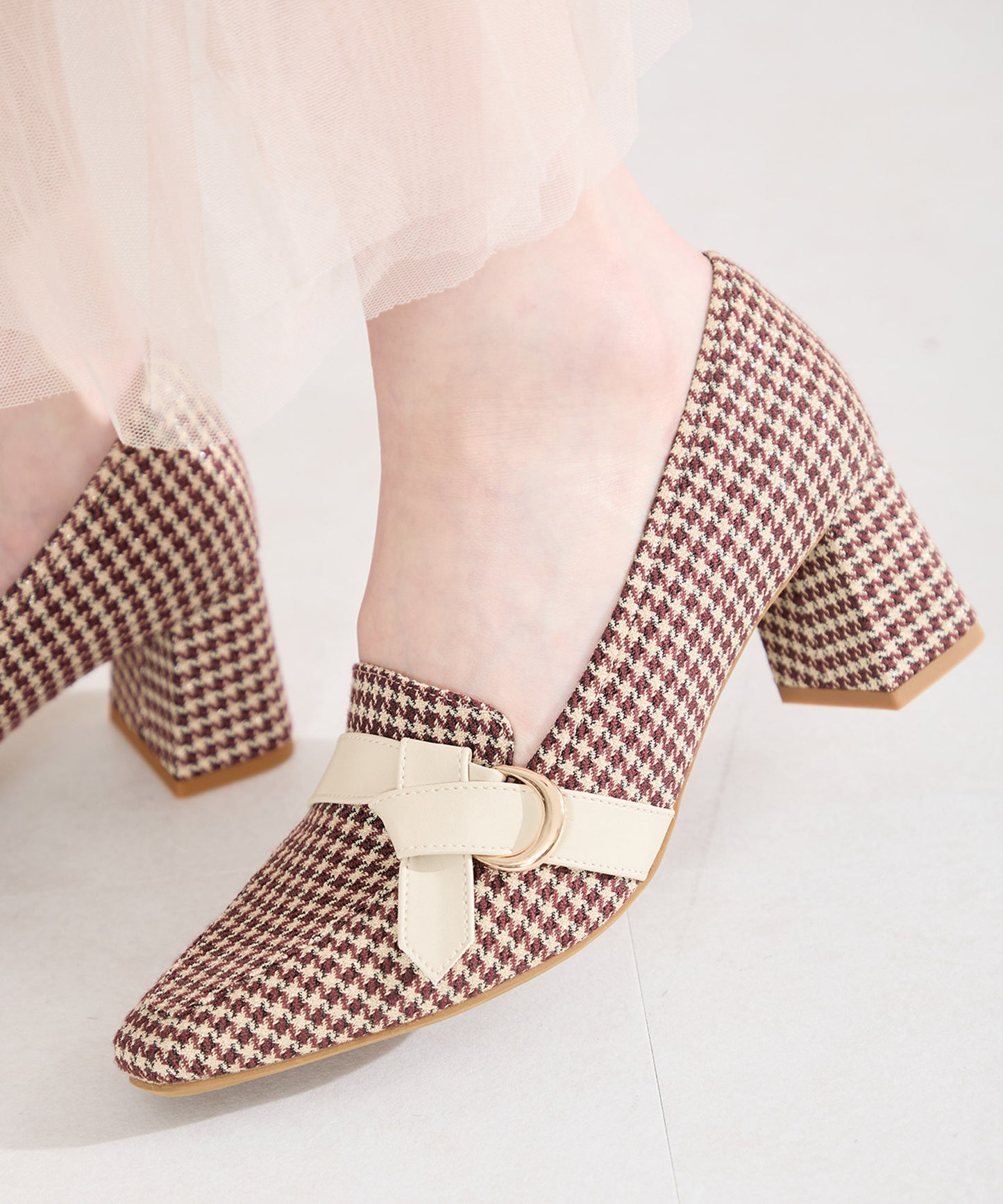 サイドベルトヒールローファー/61110