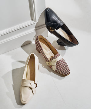 サイドベルトヒールローファー/61110