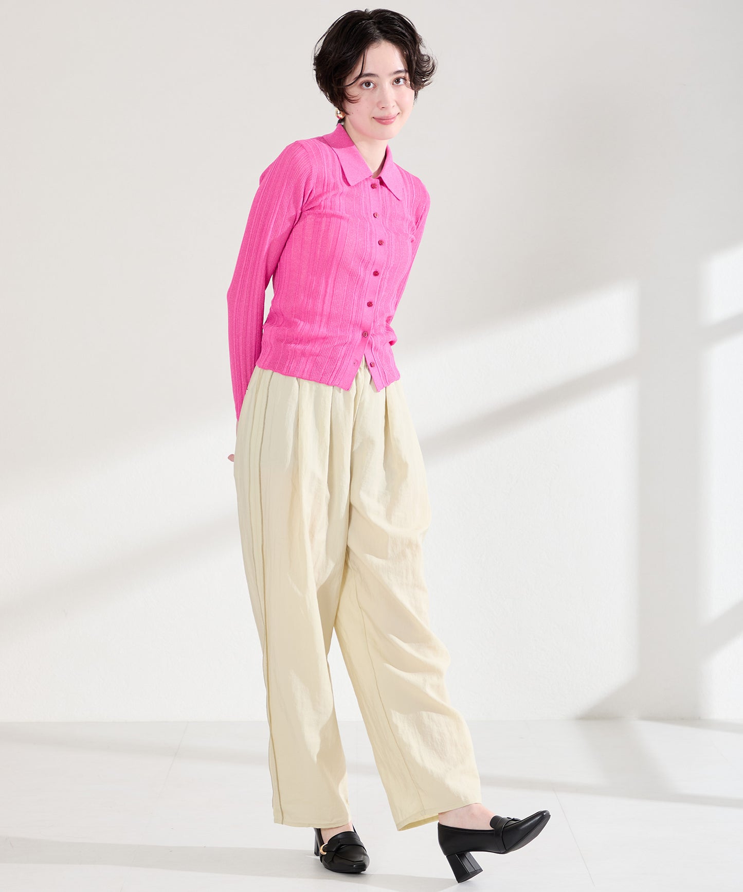 サイドベルトヒールローファー/61110