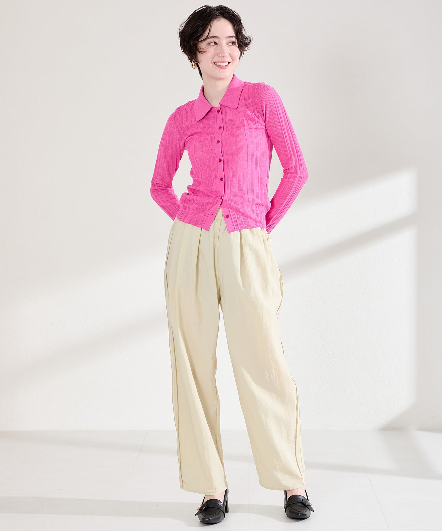 サイドベルトヒールローファー/61110