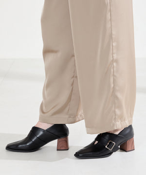 ウッドヒールベルトパンプス/61113