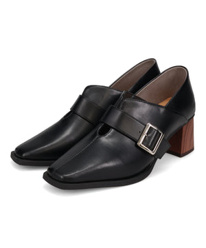 ウッドヒールベルトパンプス/61113