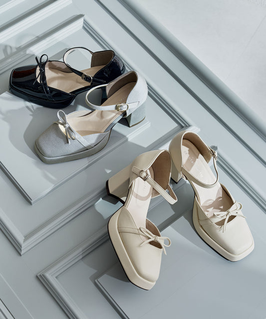 【WEB先行予約/2月中旬発売予定】カットデザインプラットフォームパンプス/61116