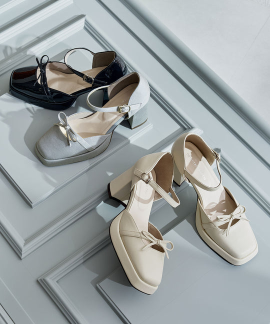 カットデザインプラットフォームパンプス/61116