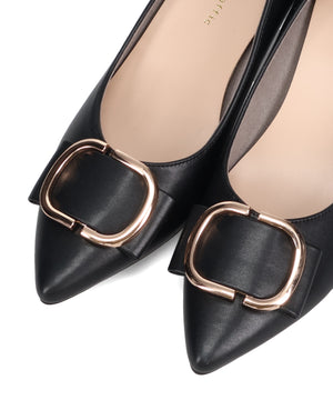 変形リボンモチーフヒールパンプス/61117