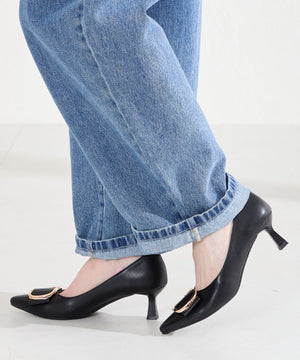 変形リボンモチーフヒールパンプス/61117