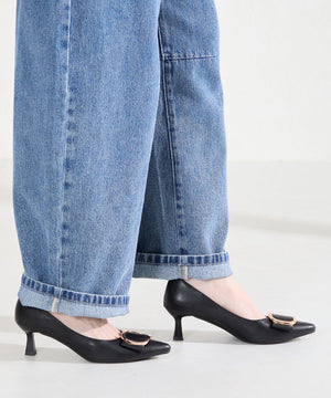 変形リボンモチーフヒールパンプス/61117