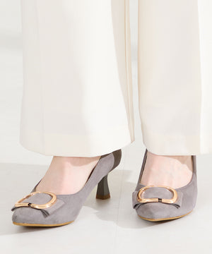 変形リボンモチーフヒールパンプス/61117