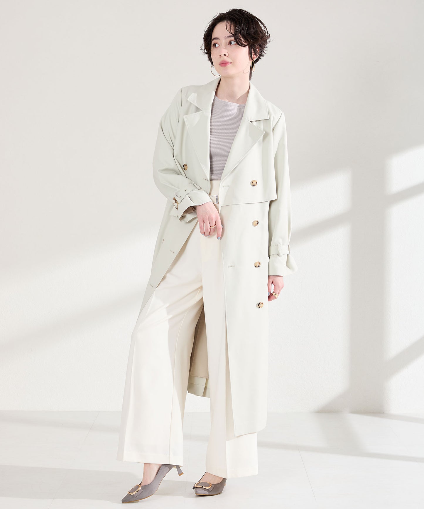 変形リボンモチーフヒールパンプス/61117