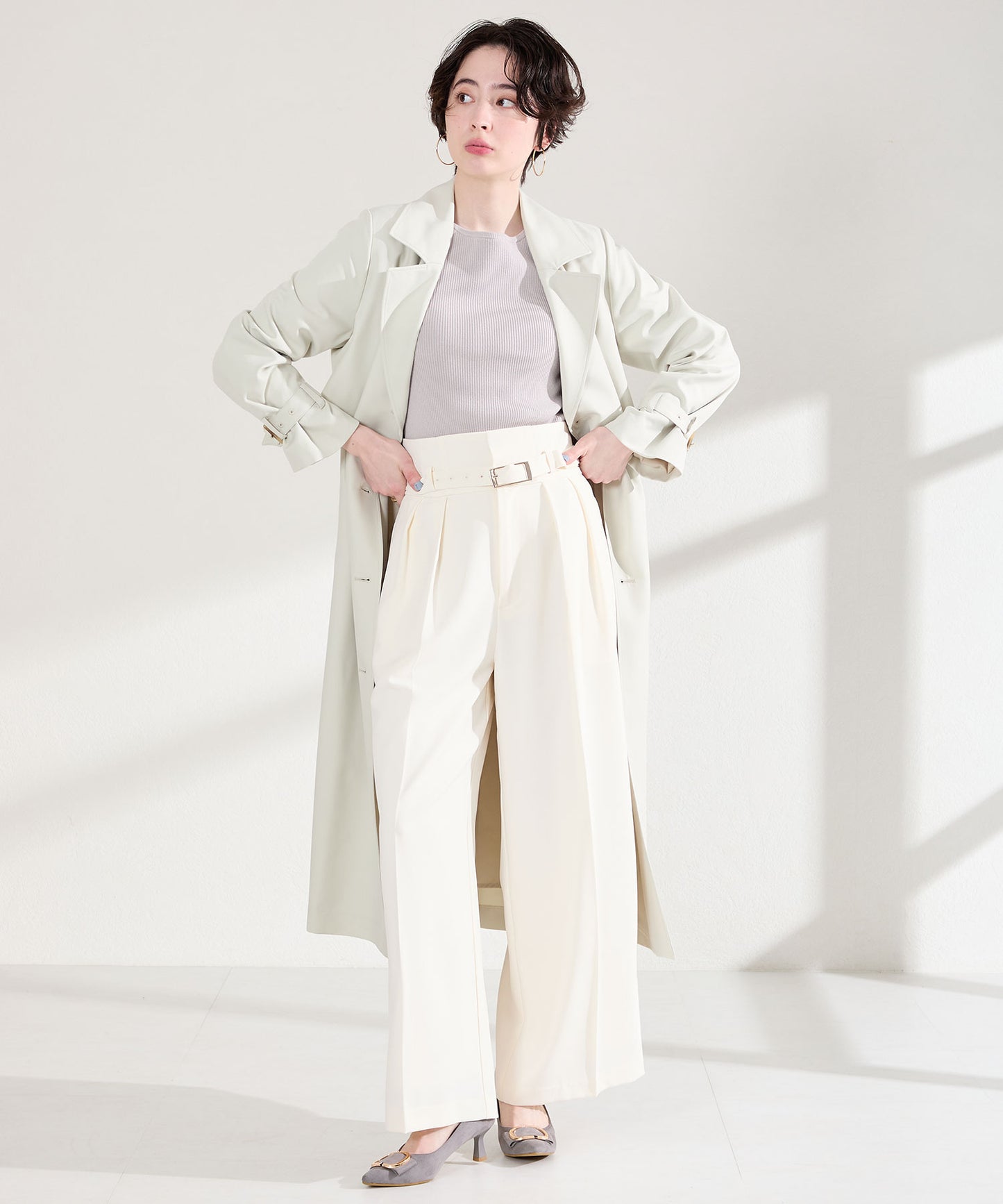 変形リボンモチーフヒールパンプス/61117