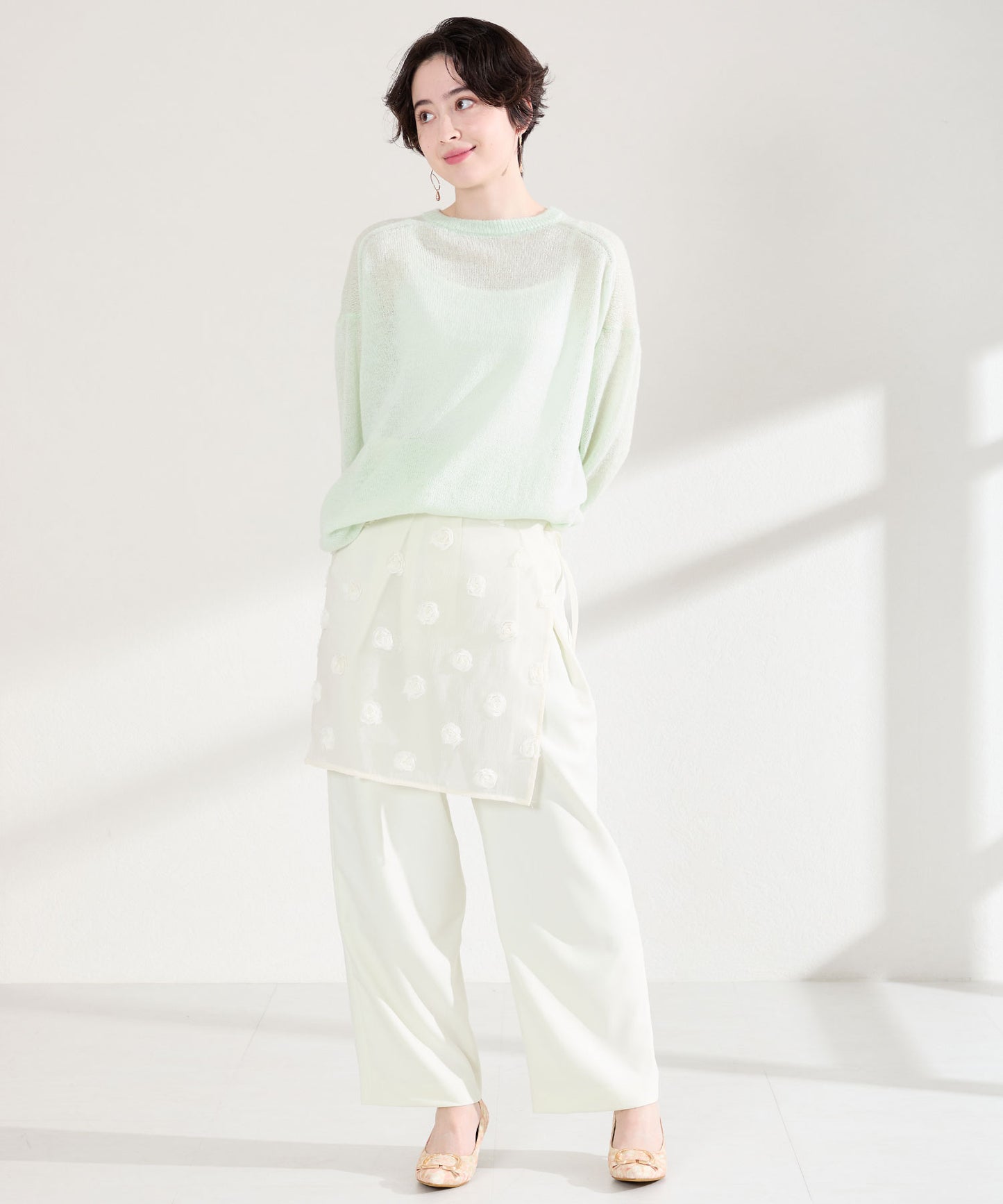 変形リボンモチーフヒールパンプス/61117