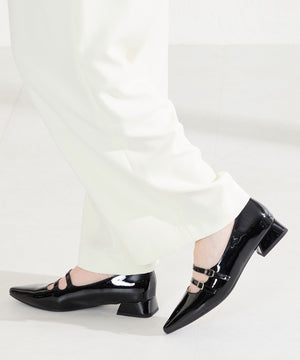 ダブルストラップポインテッドトゥパンプス/61118