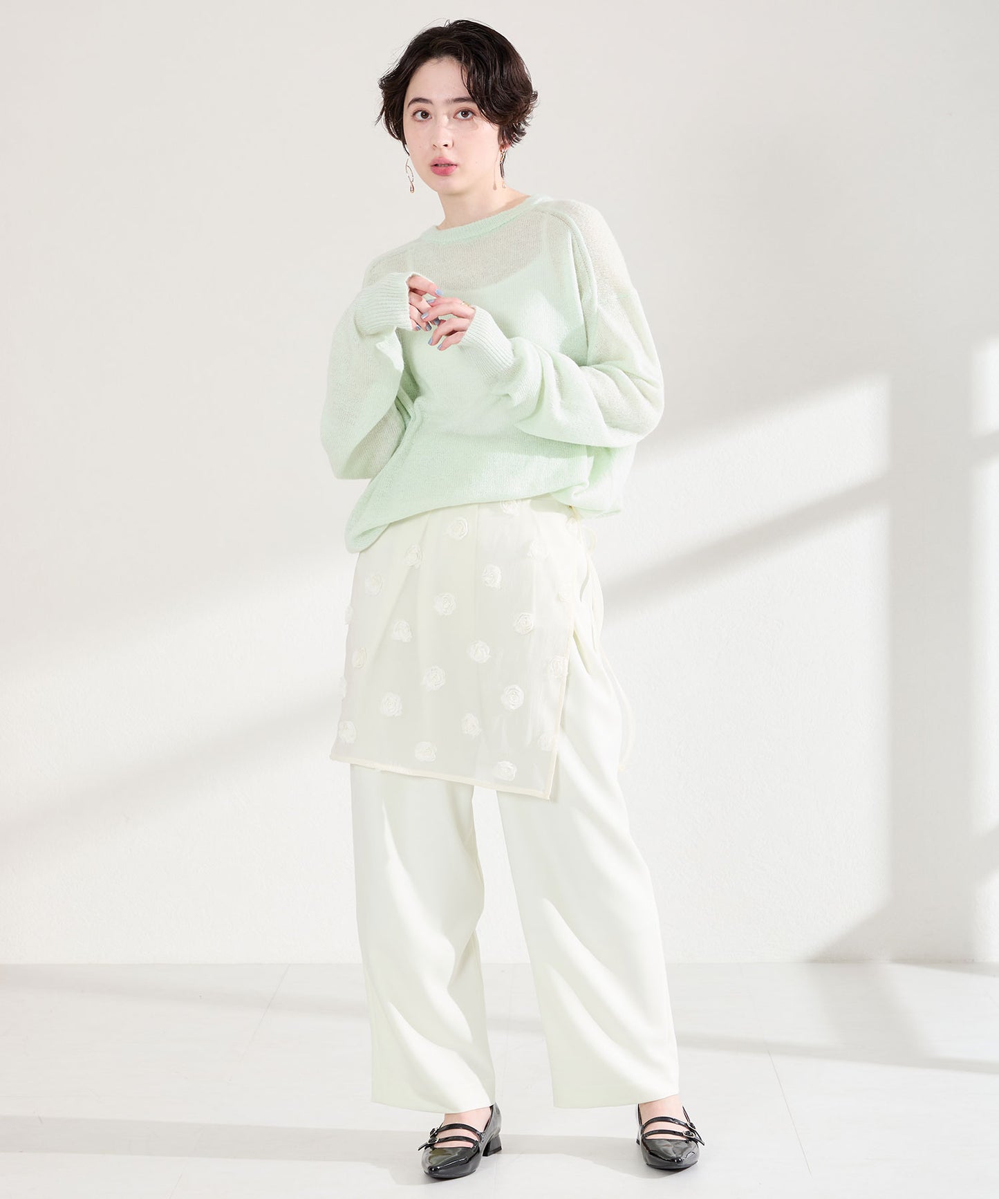 ダブルストラップポインテッドトゥパンプス/61118