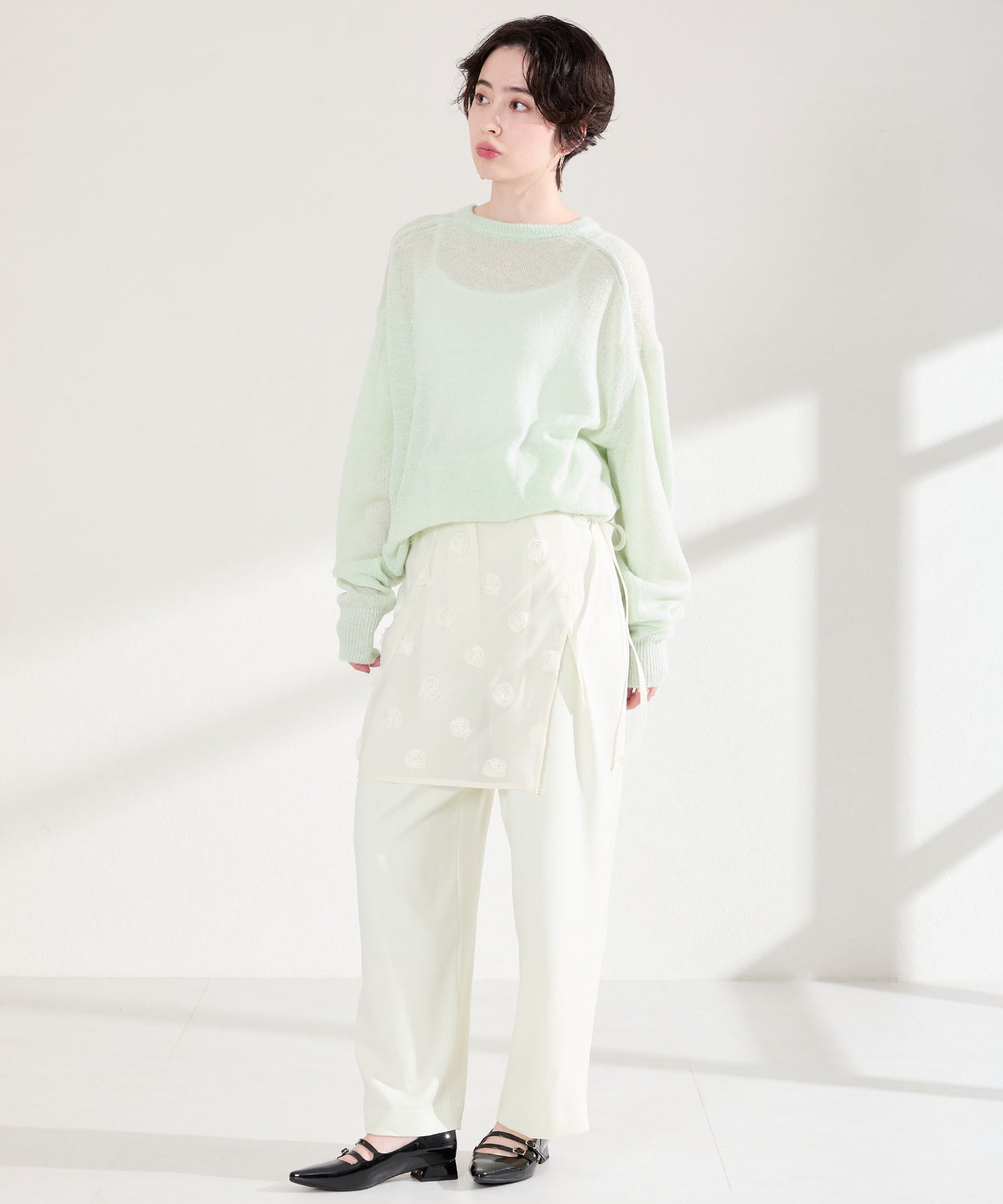 ダブルストラップポインテッドトゥパンプス/61118