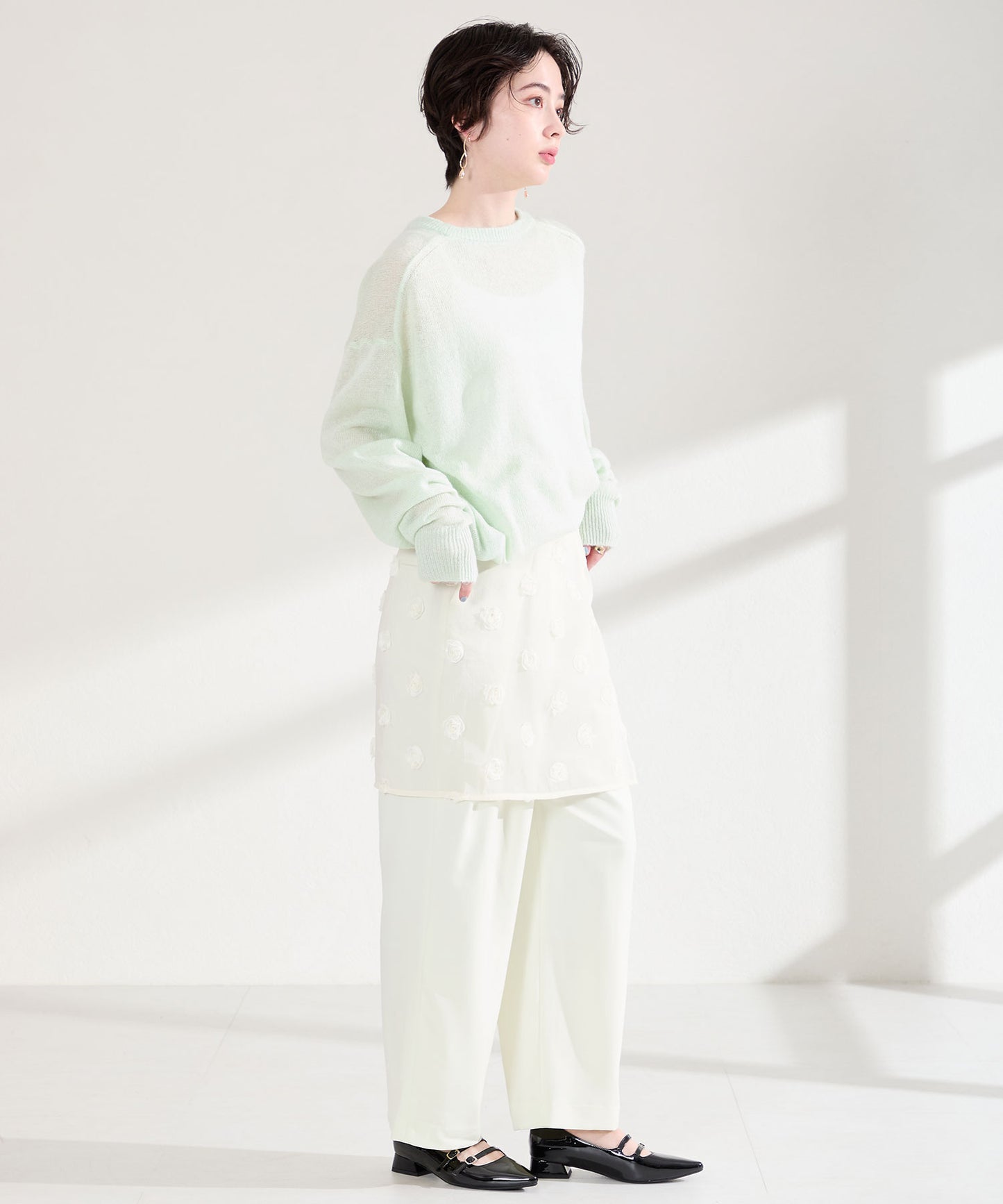 ダブルストラップポインテッドトゥパンプス/61118