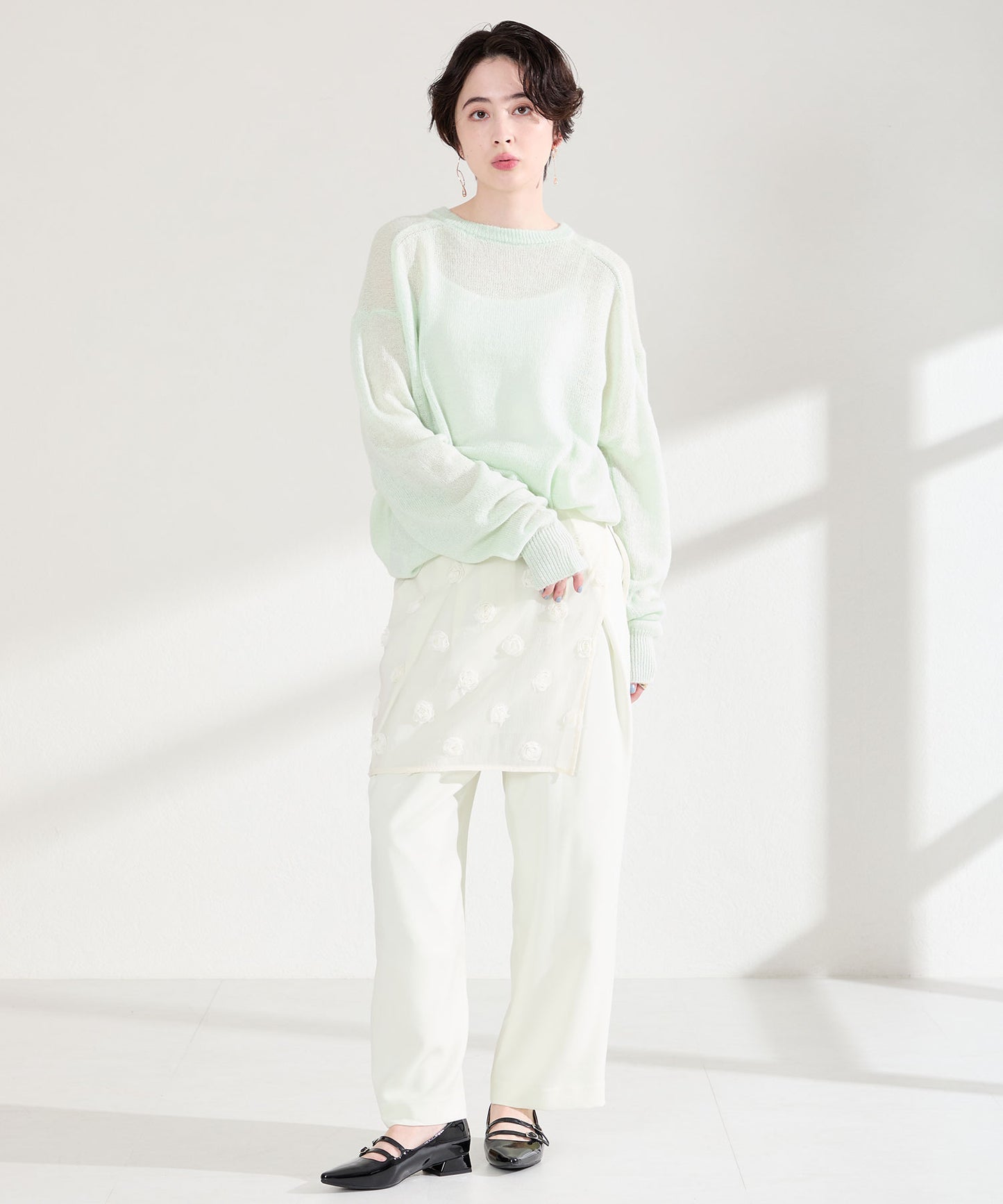 ダブルストラップポインテッドトゥパンプス/61118